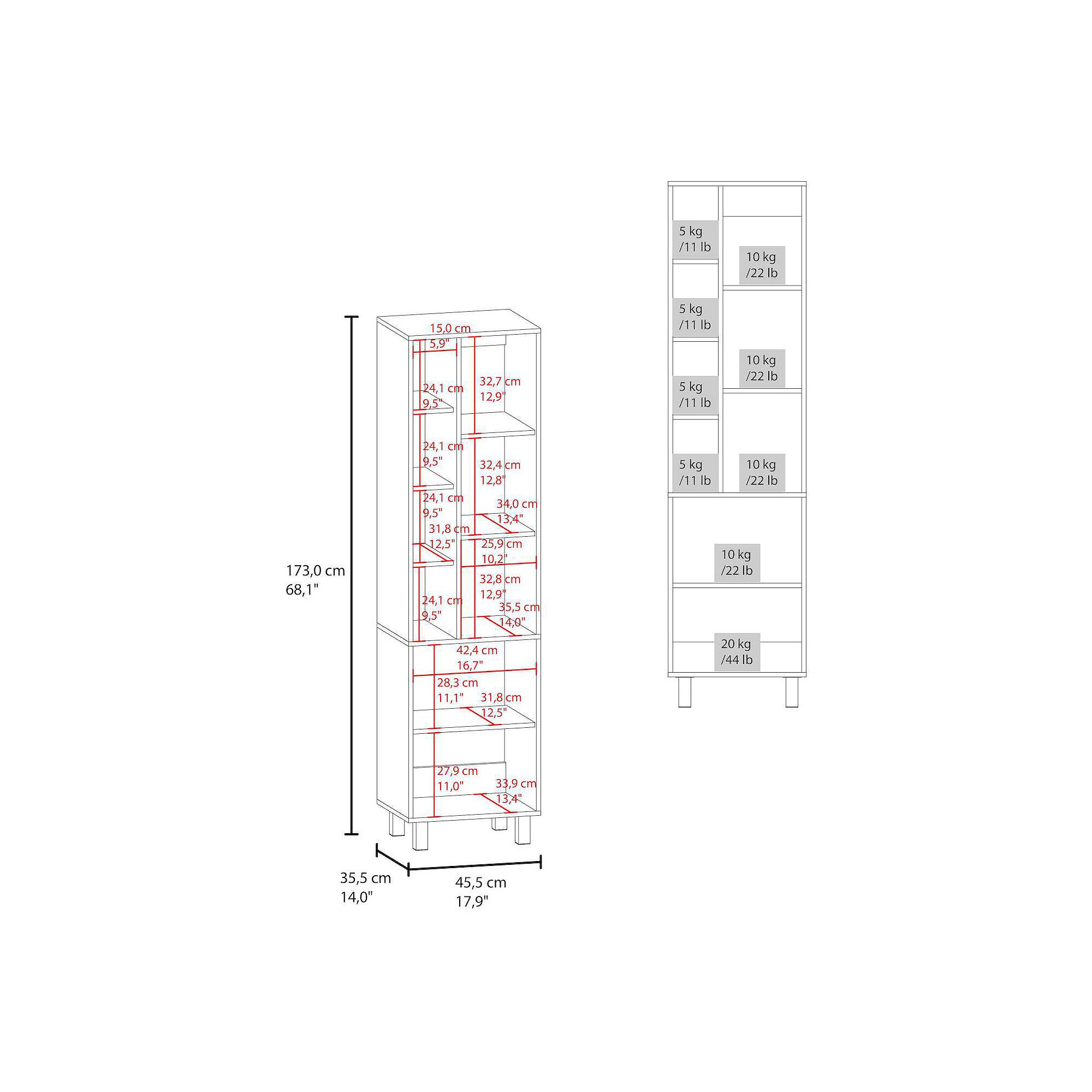 Nicut storage cabinet dimensions diagram