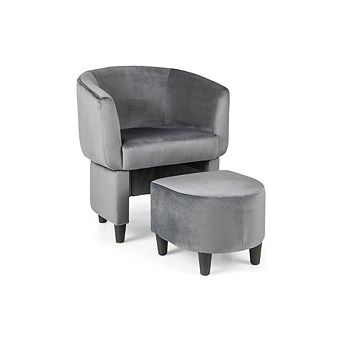 Barrel Chair With Ottoman