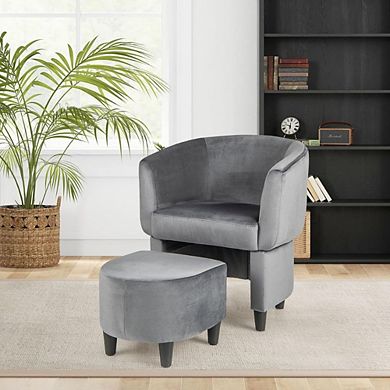 Barrel Chair With Ottoman