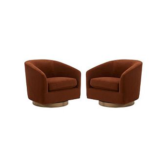 Swivel Velvet Barrel Chair