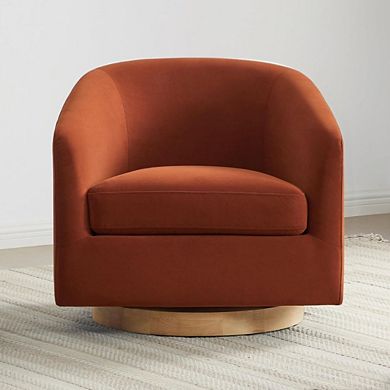 Swivel Velvet Barrel Chair