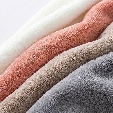 5-PC Bow Hanging Microfiber Hand Towels Set Soft Plush Absorbent Design with Loop