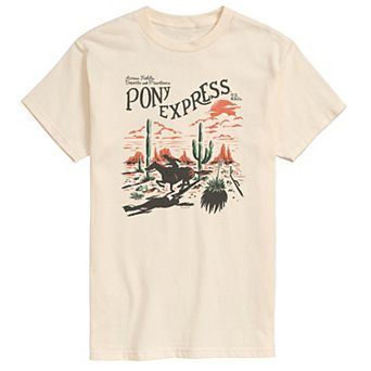 Big & Tall USPS Pony Express Vintage Western Desert Graphic Tee