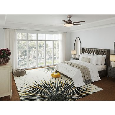 5x7 ft Washable Abstract Area Rug, Thin Non-Slip Carpet