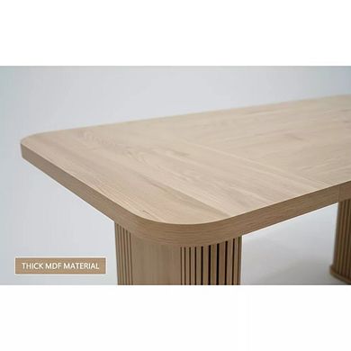 Rectangular Dining Table with Pedestal Base for Kitchen and Dining Room