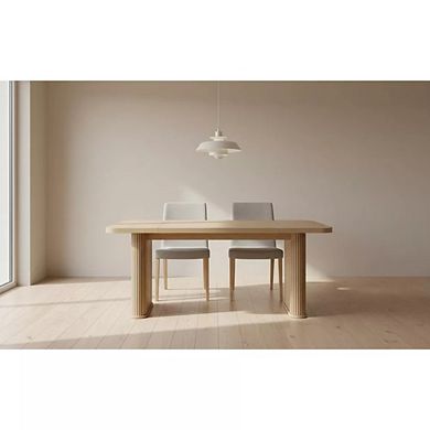 Rectangular Dining Table with Pedestal Base for Kitchen and Dining Room