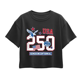 Girls 7-16 USA 250 Semiquincentennial Boxy Tee