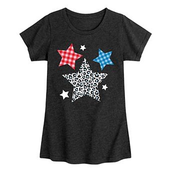 Girls 7-16 Americana Patterned Stars Graphic Tee