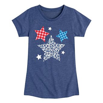 Girls 7-16 Americana Patterned Stars Graphic Tee