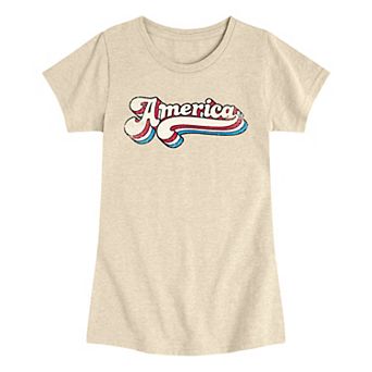 Girls 7-16 Rock, Paper, Scissors Distressed Retro America Graphic Tee