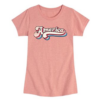 Girls 7-16 Rock, Paper, Scissors Distressed Retro America Graphic Tee