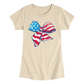 Girls 7-16 Stars & Stripes Bow Graphic Tee