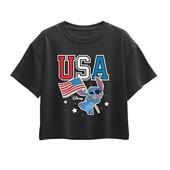 Girls 7-16 Disney's Lilo & Stitch USA Boxy Tee