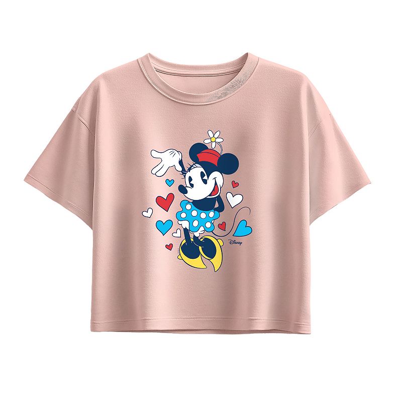 Girls 7-16 Disney's Minnie Mouse Hearts Boxy Tee, Girl's, 