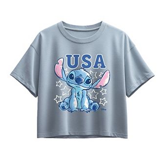 Girls 7-16 Disney's Lilo & Stitch USA Stars Boxy Tee