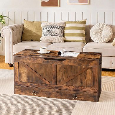 Rustic 39.3" Storage Chest Toy Bench 220 Lb Drawer