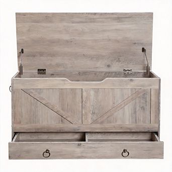 Rustic 39.3" Storage Chest Toy Bench 220 Lb Drawer