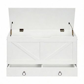 Rustic 39.3" Storage Chest Toy Bench 220 Lb Drawer