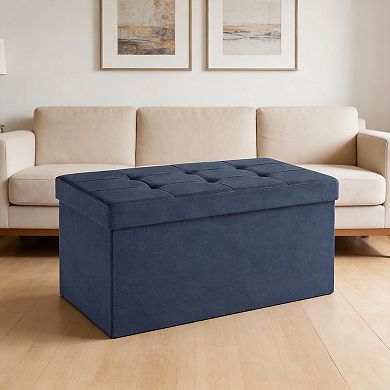 30" Folding Ottoman Bench 660 lb Storage Chest