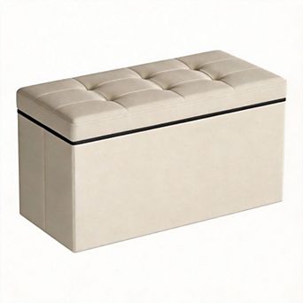 30" Folding Ottoman Bench 660 lb Storage Chest