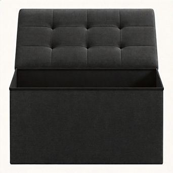 30" Folding Ottoman Bench 660 lb Storage Chest