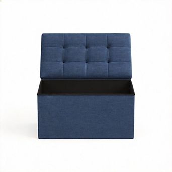 30" Folding Ottoman Bench 660 lb Storage Chest