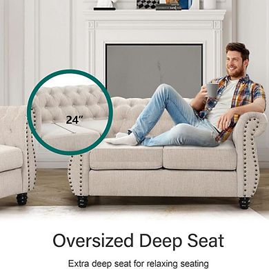 Classic Tufted Victoria Arm Loveseat