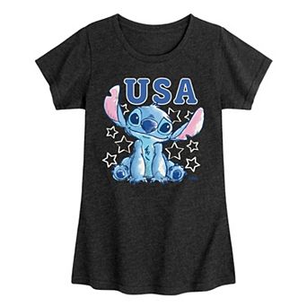 Girls 7-16 Disney's Lilo & Stitch USA Stars Graphic Tee