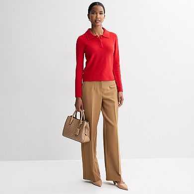 Women's Nine West Long Sleeve Collared Sweater