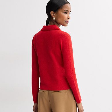 Women's Nine West Long Sleeve Collared Sweater