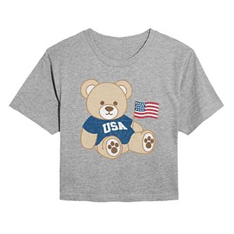 Juniors' Teddy Bear Cropped Tee
