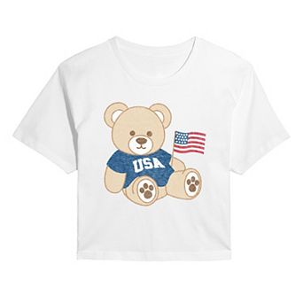 Juniors' Teddy Bear Cropped Tee
