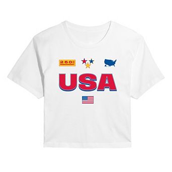 Juniors' USA 250th Anniversary Cropped Tee