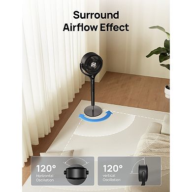 DREO 120° 3D 37-42 Inch Oscillation Pedestal Fan with Remote