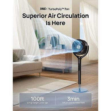 DREO 120° 3D 37-42 Inch Oscillation Pedestal Fan with Remote