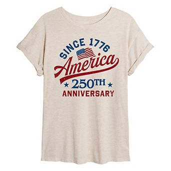 Juniors' America 250th Anniversary Oversized Tee