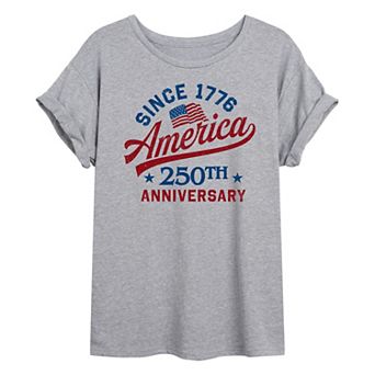 Juniors' America 250th Anniversary Oversized Tee