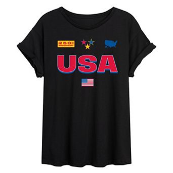 Juniors' USA 250th Anniversary Oversized Tee