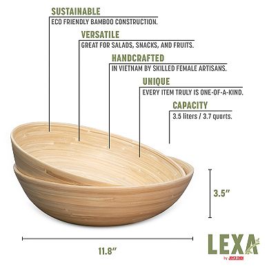 Joyce Chen Lexa 2-Piece 12-Inch Bamboo Salad Bowl Set