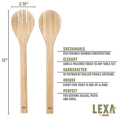 Joyce Chen 12-Inch Bamboo Salad Utensil Set