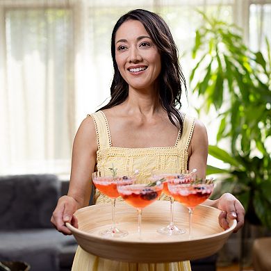 Joyce Chen Lexa 16-Inch Bamboo Serving Tray with Handles