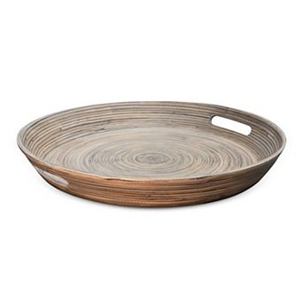 Joyce Chen Lexa 16-Inch Bamboo Serving Tray with Handles
