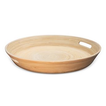 Joyce Chen Lexa 16-Inch Bamboo Serving Tray with Handles
