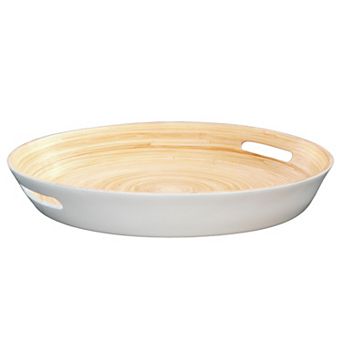 Joyce Chen Lexa 16-Inch Bamboo Serving Tray with Handles