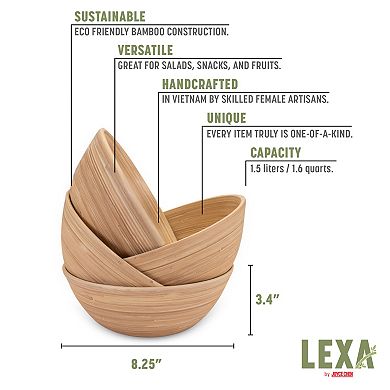 Joyce Chen Lexa 4-Piece Bamboo Salad Bowl Set