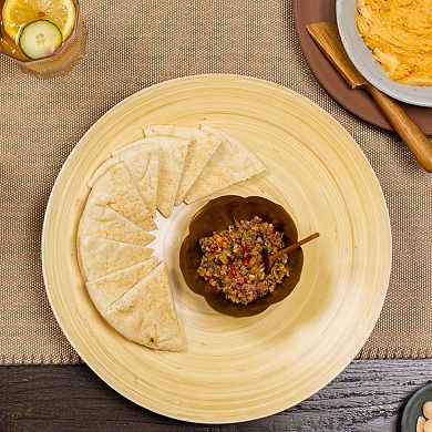 Joyce Chen Lexa 12-Inch Bamboo Footed Plate