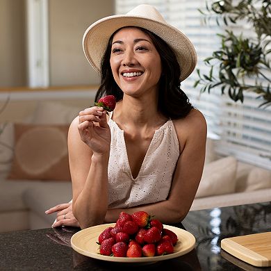 Joyce Chen Lexa 12-Inch Bamboo Footed Plate