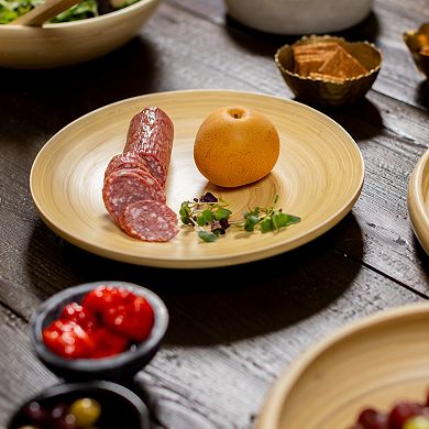 Joyce Chen Lexa 12-Inch Bamboo Footed Plate