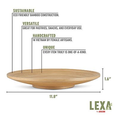 Joyce Chen Lexa 12-Inch Bamboo Footed Plate