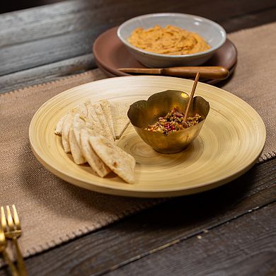 Joyce Chen Lexa 12-Inch Bamboo Footed Plate